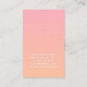 Summer Pink Oranje Ombre Earring Display Card Visitekaartje (Achterkant)