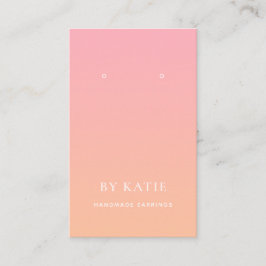 Summer Pink Oranje Ombre Earring Display Card Visitekaartje
