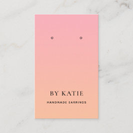 Summer Pink Oranje Ombre Earring Display Card Visitekaartje