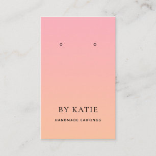 Summer Pink Oranje Ombre Earring Display Card Visitekaartje