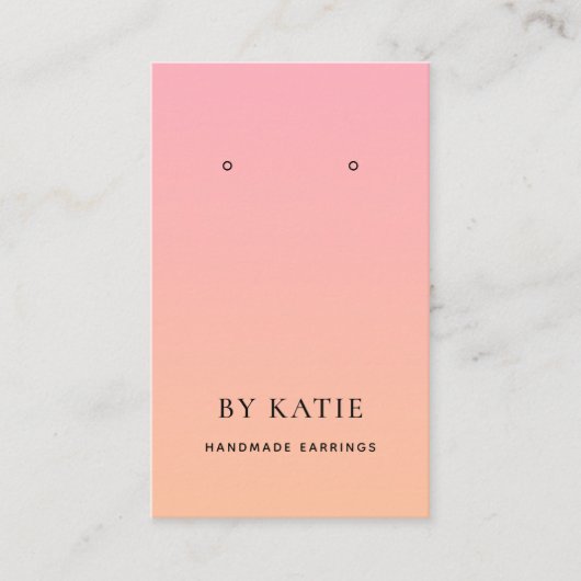 Summer Pink Oranje Ombre Earring Display Card Visitekaartje (Voorkant)