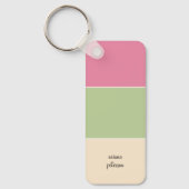 Summer Pink, Sage Green & Script Naam Sleutelhanger (Voorkant)