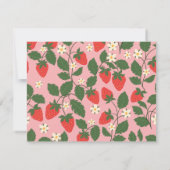 Summer  Pink Strawberry Boho Personalized Notitiekaartje (Achterkant)