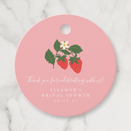 Summer  Pink Strawberry Boho Vrijgezellenfeest Bedankjes Labels (Voorkant)
