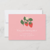 Summer  Pink Strawberry Boho Vrijgezellenfeest Bedankkaart (Voorkant)