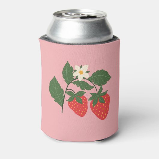 Summer  Pink Strawberry Boho Vrijgezellenfeest Blikjeskoeler (Blikje Achterkant)