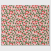 Summer Pink Strawberry Boho Vrijgezellenfeest Cadeaupapier (Vlak)