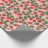 Summer Pink Strawberry Boho Vrijgezellenfeest Cadeaupapier (Hoek)