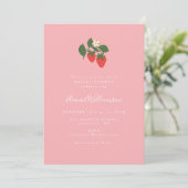 Summer  Pink Strawberry Boho Vrijgezellenfeest Kaart (Staand voorkant)