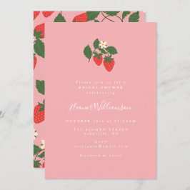 Summer  Pink Strawberry Boho Vrijgezellenfeest Kaart