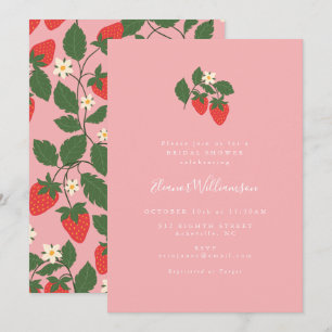 Summer  Pink Strawberry Boho Vrijgezellenfeest Kaart