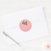Summer Pink Strawberry Boho Vrijgezellenfeest Ronde Sticker (Envelop)