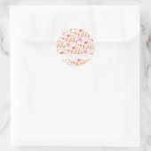 Summer Pink Waterverf Floral Custom Wedding Ronde Sticker (Tas)