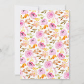 Summer Pink Waterverf Floral Script Vrijgezellenfe Kaart (Achterkant)