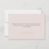 Summer Pink Wildflower Baby Shower Bedankkaart (Achterkant)