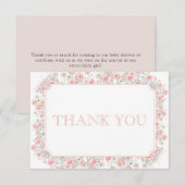 Summer Pink Wildflower Baby Shower Bedankkaart (Voorkant / Achterkant)