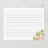 Summer Pink Yellow Floral Recipe Card (Achterkant)