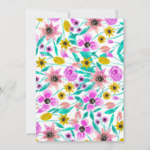 Summer Pink Yellow Floral Waterverf Afstuderen Kaart (Achterkant)