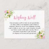 Summer Pink Yellow Floral Wedding Wishing Well Informatiekaartje (Voorkant)