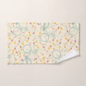 Summer Pink Yellow Flowers Blue Bicycle Patroon Bad Handdoek (Handdoek)