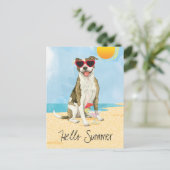 Summer Pit Bull Terrier Briefkaart (Staand voorkant)