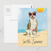 Summer Pit Bull Terrier Briefkaart (Voorkant / Achterkant)