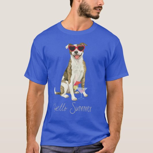 Summer Pit Bull Terrier T-Shirt (Voorkant)