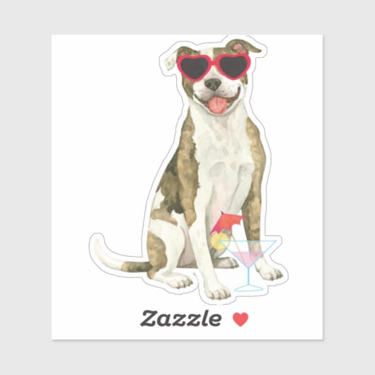 Summer Pit Bull Terrier Vinyl Sticker (Vel)