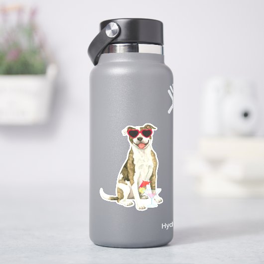 Summer Pit Bull Terrier Vinyl Sticker (HydroFlask)