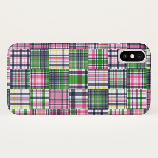 Summer Plaid Pink Madras Patchwork Case-Mate iPhone Case (Achterkant (horizontaal))