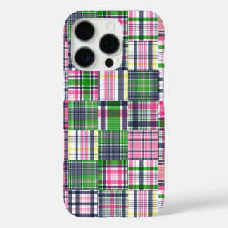 Summer Plaid Pink Madras Patchwork iPhone 16 Pro Hoesje