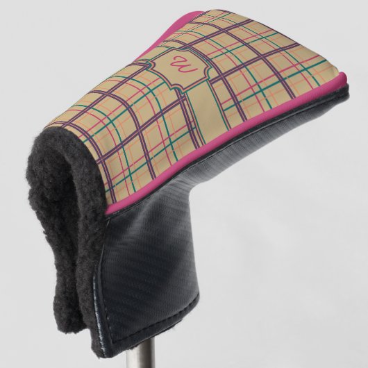 Summer Plaid Putter Hoesje Golfheadcover (3/4 voorkant)