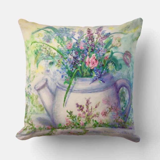 "Summer Pleasures" 20 x 20" Pillow van BeeJaySAGE Kussen (Voorkant)