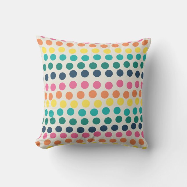 Summer Polka Dots Colorful Outdoor Pillow Buitenkussen (Voorkant)