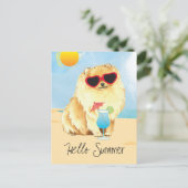 Summer Pomeranian Briefkaart (Staand voorkant)