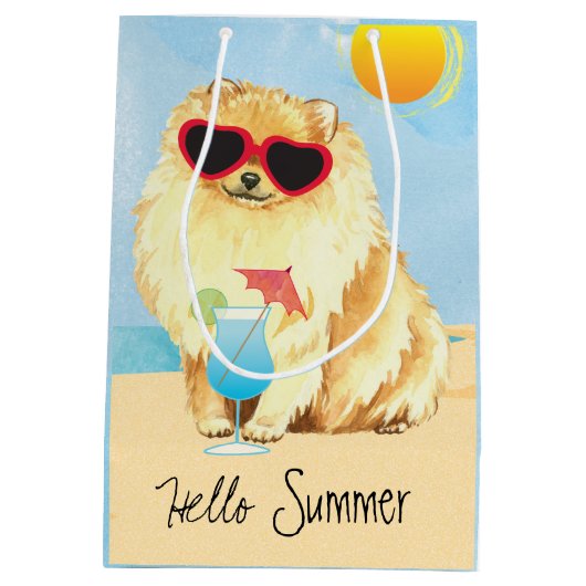 Summer Pomeranian Medium Cadeauzakje (Achterkant)