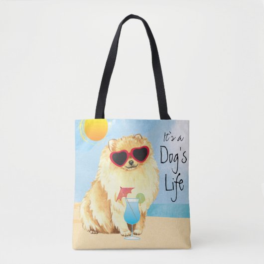 Summer Pomeranian Tote Bag (Voorkant)