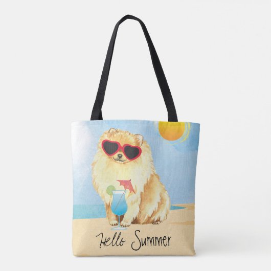 Summer Pomeranian Tote Bag (Achterkant)