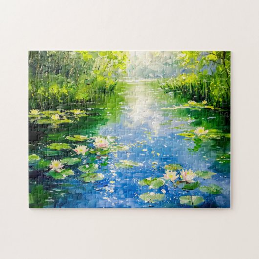 Summer Pond with Water Lilies Legpuzzel (Horizontaal)