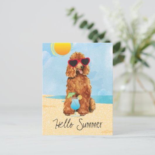 Summer Poodle Briefkaart (Staand voorkant)