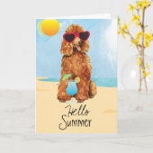 Summer Poodle Kaart (Gele Bloem)
