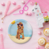Summer Poodle Papieren Bordje (Feest)