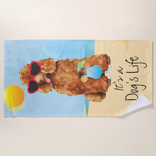 Summer Poodle Strandlaken (Voorkant)
