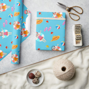 Summer Pool Beach Life Wrapping Paper Cadeaupapier