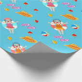 Summer Pool Beach Life Wrapping Paper Cadeaupapier (Hoek)