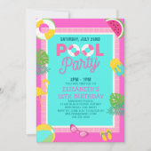 Summer Pool Birthday Bash Girl Kaart (Voorkant)