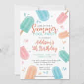Summer Pool Birthday Party Backyard Cookout Kaart (Voorkant)
