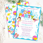 Summer Pool Birthday Party Invitation Kaart