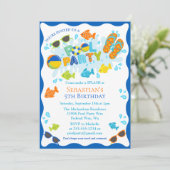 Summer Pool Birthday Party Kaart (Staand voorkant)