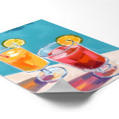 Summer Pool Cocktails Waterverf Poster (Hoek)